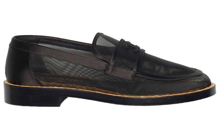 Order (W) 香奈儿平底鞋 '黑色网眼丝缎' G38939-X56461-94305