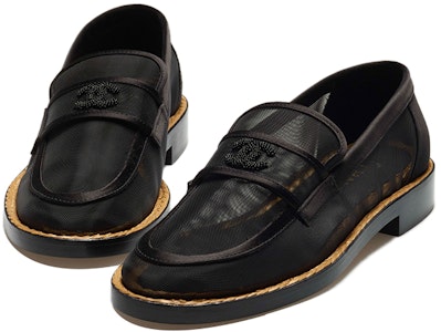 (W) 香奈儿平底鞋 '黑色网眼丝缎' G38939-X56461-94305 Lookbook (W) 香奈儿平底鞋 '黑色网眼丝缎' G38939-X56461-94305