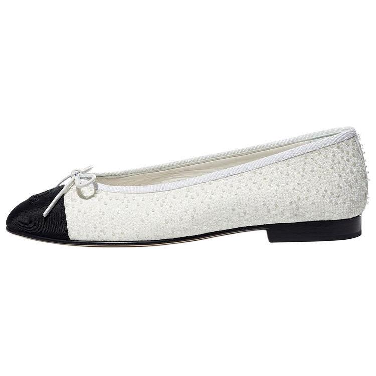 (W) Chanel Flat 'Fashion Simple White'