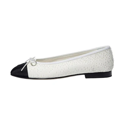 (W) Chanel Flat 'Fashion Simple White'