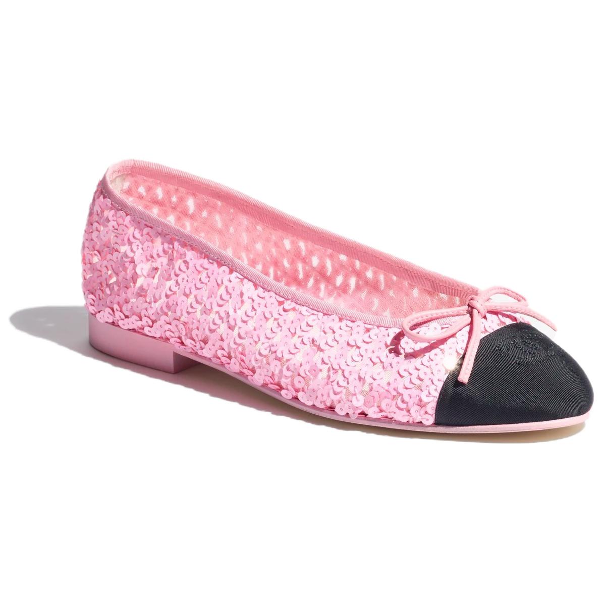 (W) Chanel Flat 'Pink Sequin Cotton and Lace' 圖 2