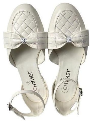 (Women) Chanel Flat Bowtie 'White' G38872-X01000-0N118 Shop (Women) Chanel Flat Bowtie 'White' G38872-X01000-0N118