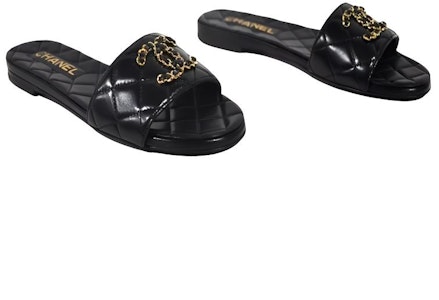 (W) Chanel Sandalias Planas de Moda 'Logo Negro' G39954-X56940-94305 Lookbook (W) Chanel Sandalias Planas de Moda 'Logo Negro' G39954-X56940-94305