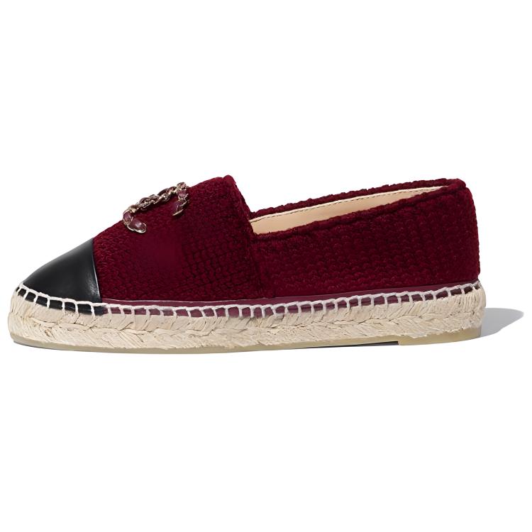 (W) Chanel Flat Fisherman 'Burgundy'