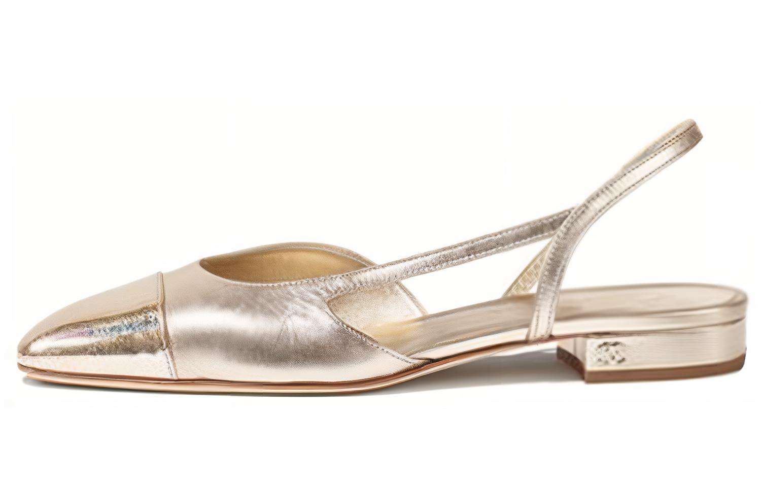 (W) Chanel Flat Lambskin Leather 'Metallic Gold'