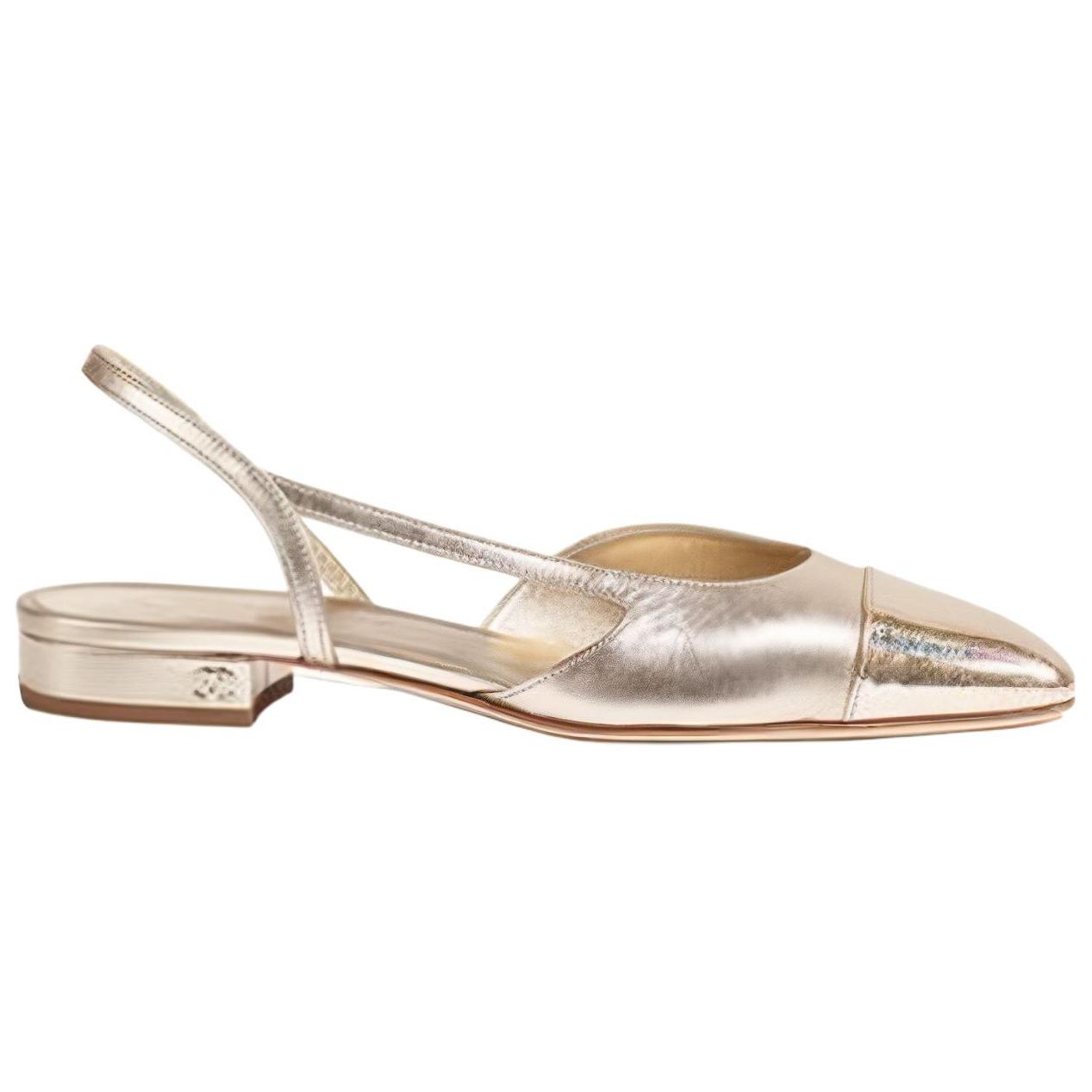 (W) Chanel Flat Lambskin Leather 'Metallic Gold' 圖 2