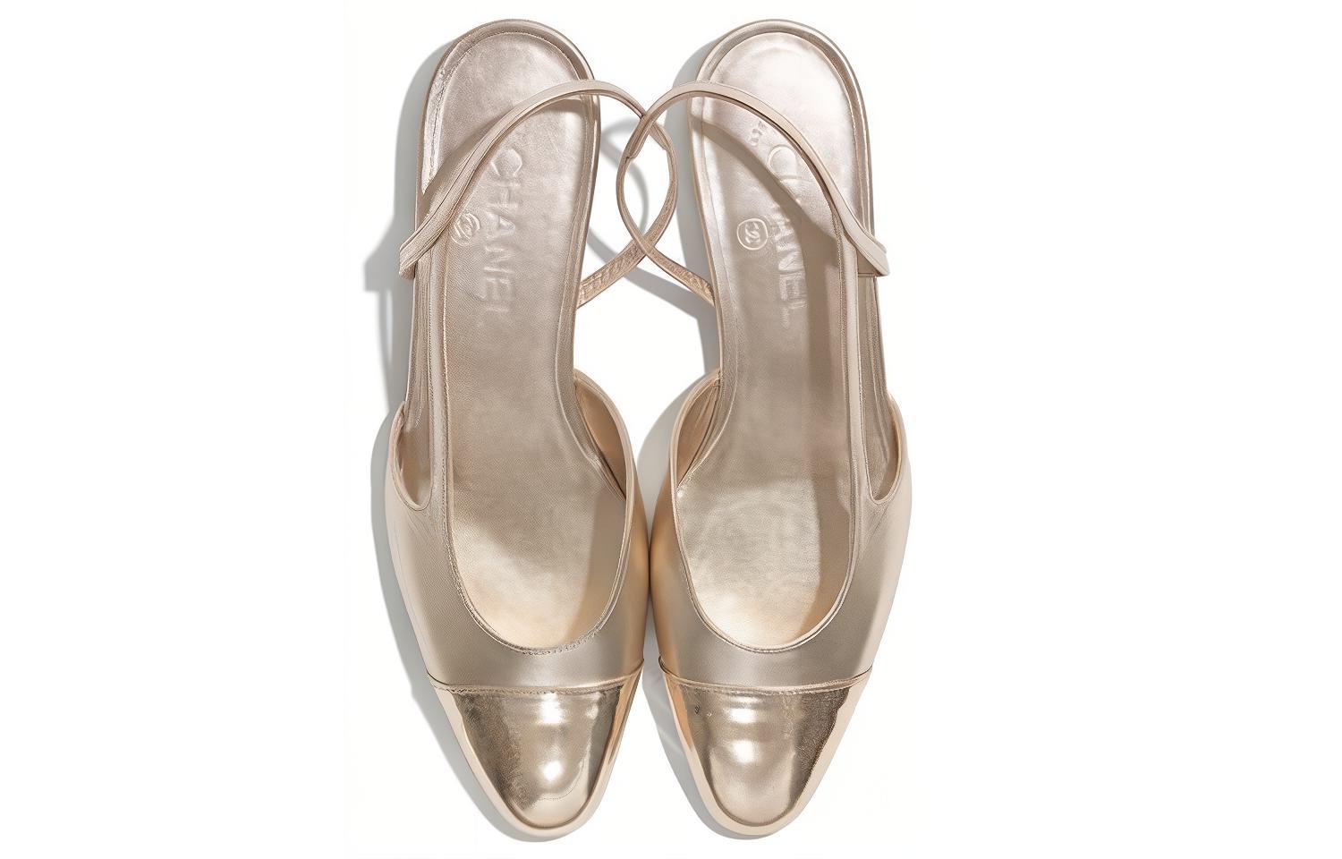 (W) Chanel Flat Lambskin Leather 'Metallic Gold' 圖 4