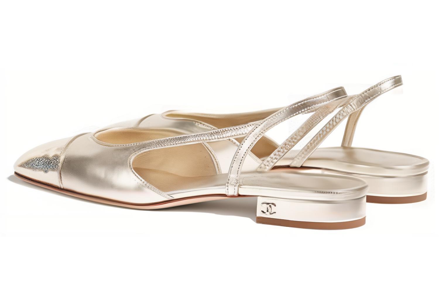 (W) Chanel Flat Lambskin Leather 'Metallic Gold' 圖 5