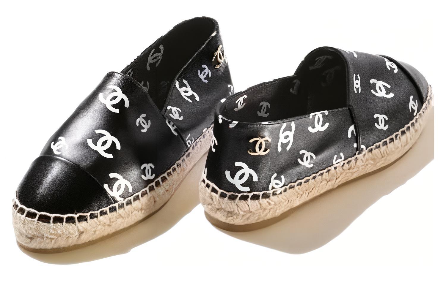 Purchase CHANEL 香奈兒 印花小羊皮平底鞋 女款 黑色