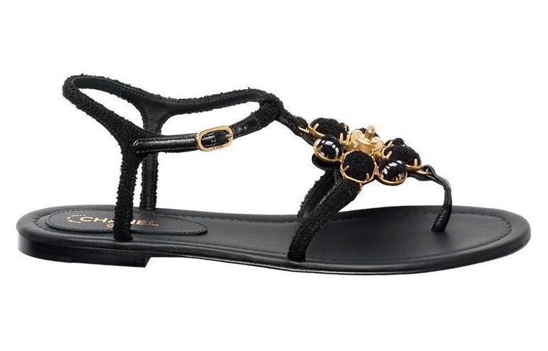 (W) Chanel Flat Sandal 'Logo Black' 圖 2