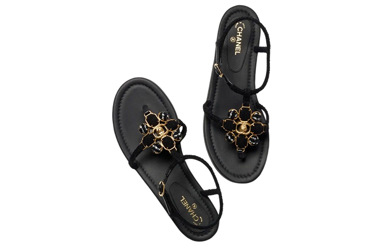 (W) Chanel Flat Sandal 'Logo Black' 圖 3