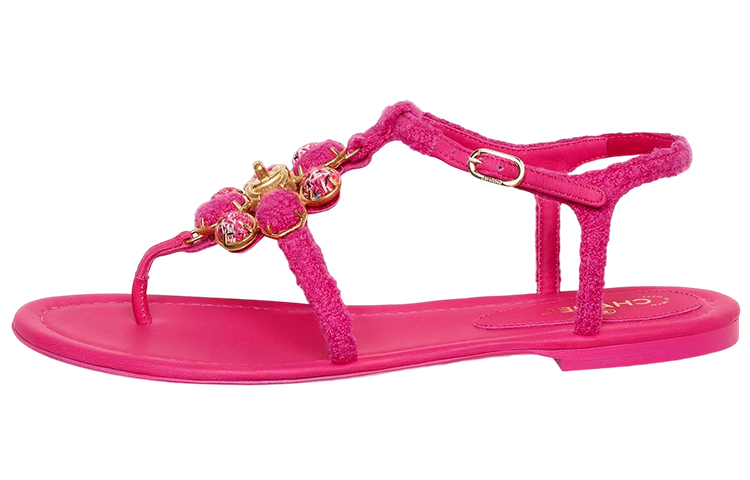 (Women) Chanel Flat Sandal 'Peach Logo' G39532-X56799-0Q705