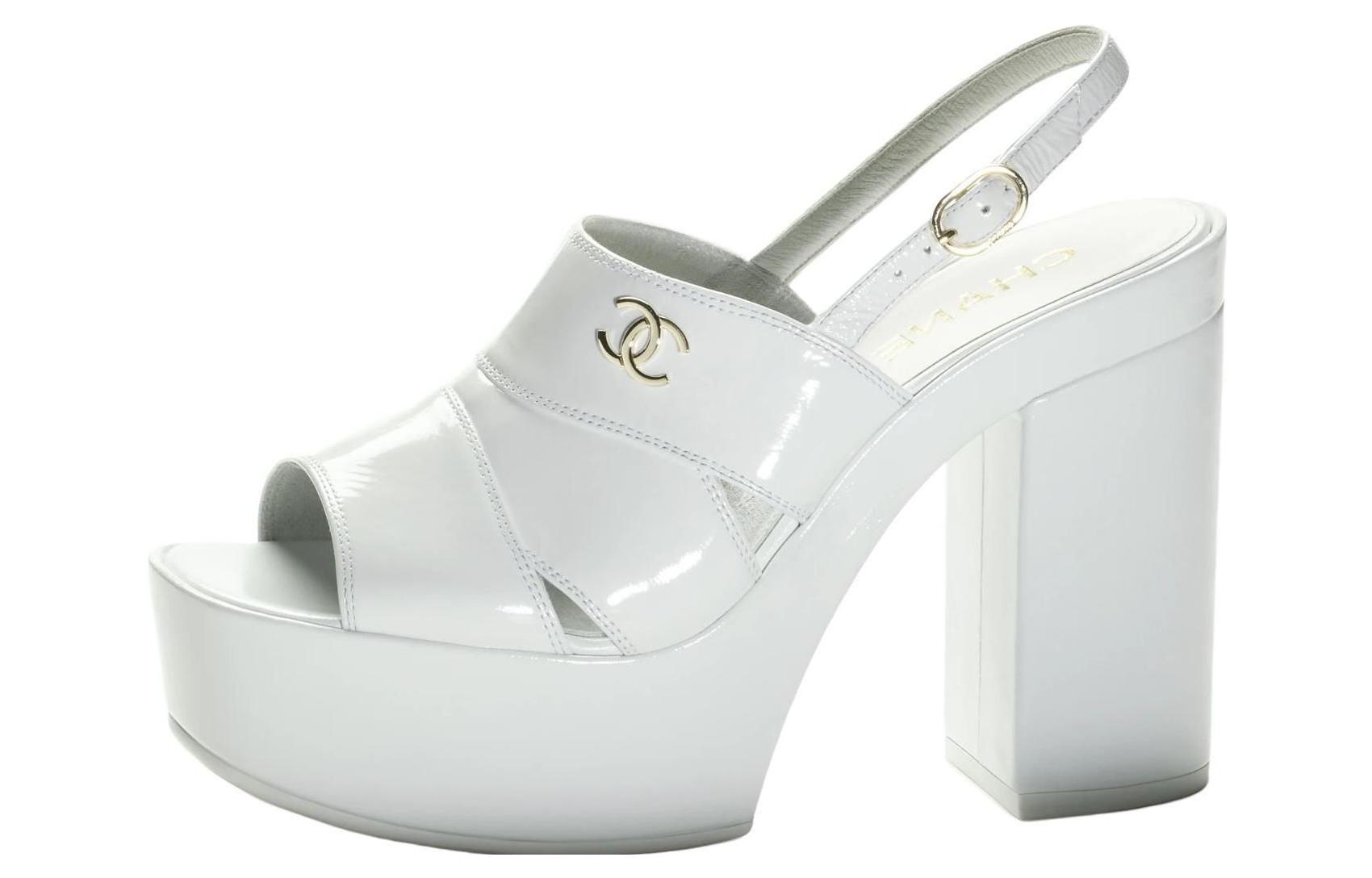 (Women) Chanel Flat Sandals 'White Patent Leather' G45016-B13070-NO817