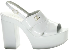 Order CHANEL香奈兒 漆皮 休閒舒適 一字帶涼鞋 10.5cm 女款 白色