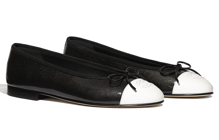 (W) Chanel Flat Shoes 'Black and White Patent Calfskin' 圖 3