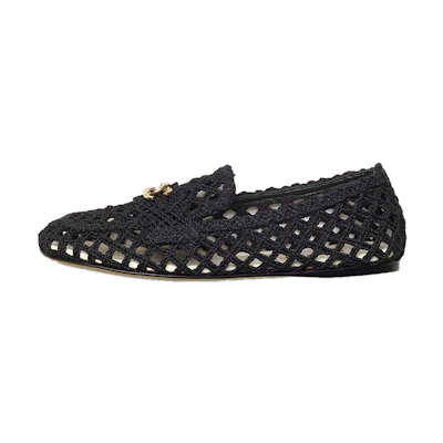 (W) Chanel Flat Shoes 'Black Knit'