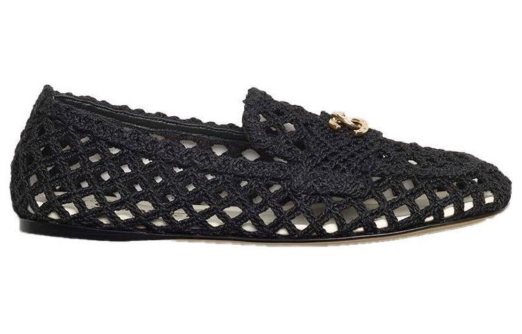 (W) Chanel Flat Shoes 'Black Knit' 圖 2