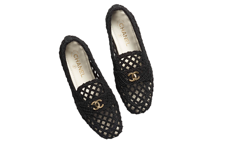(W) Chanel Flat Shoes 'Black Knit' 圖 3