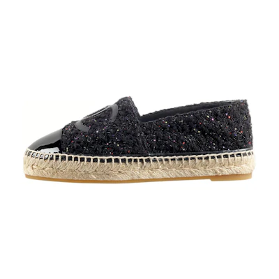 (W) Chanel Flat Shoes 'Black Tweed'
