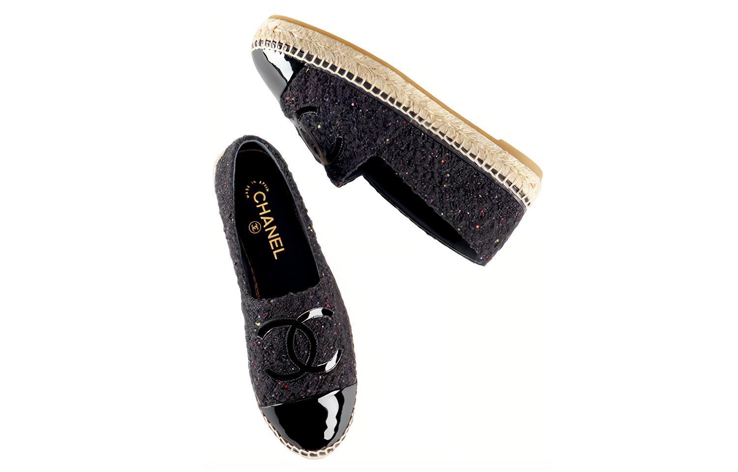 (W) Chanel Flat Shoes 'Black Tweed' 圖 4