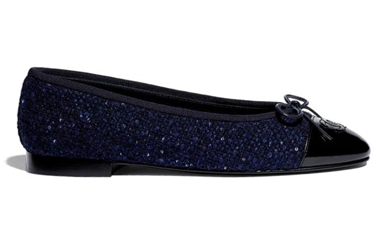 (W) Chanel Flat Shoes 'Navy Blue Tweed' 圖 2