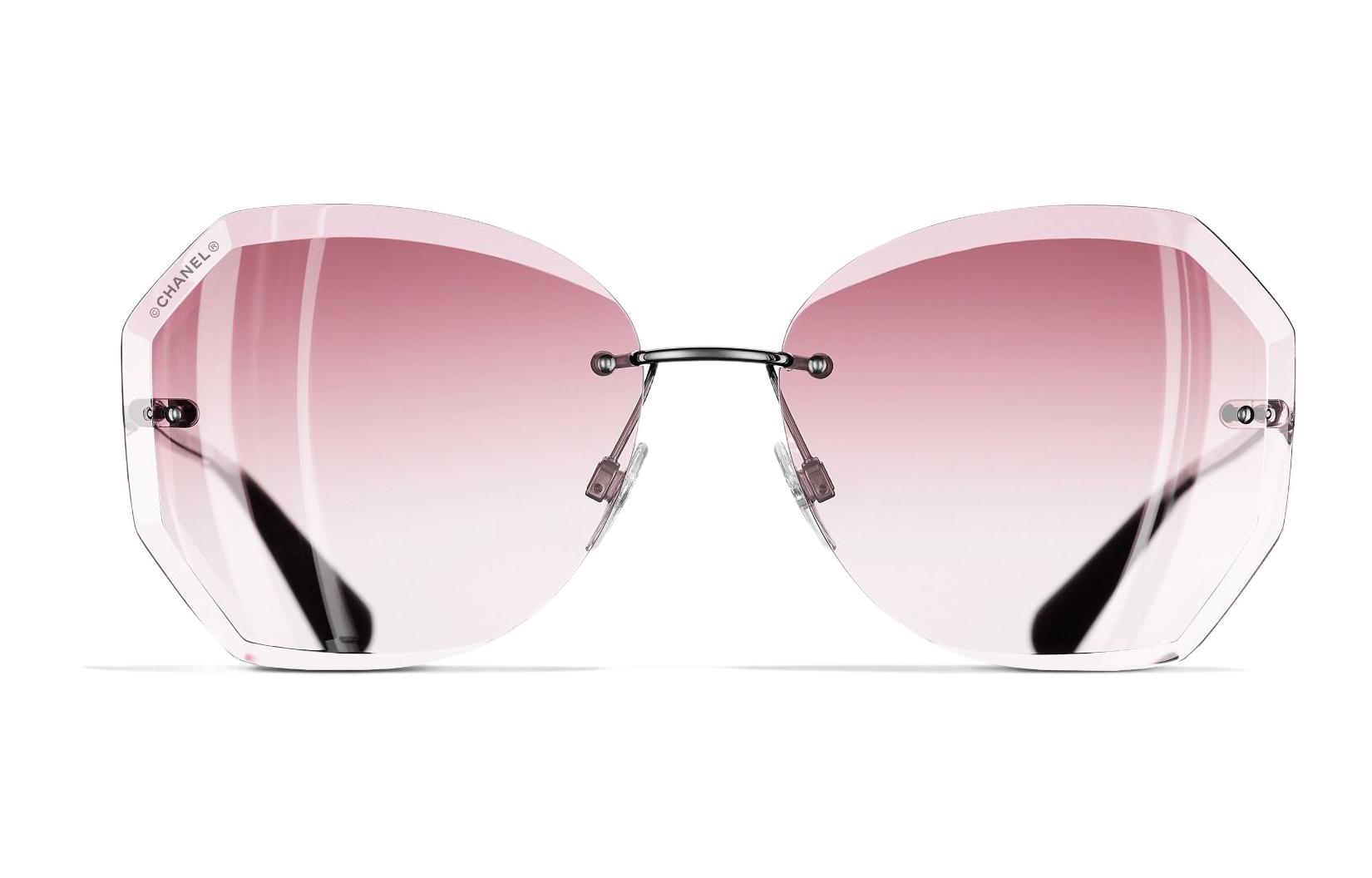 (Women) CHANEL Frameless Metal Gradient Pink Lens Sunglasses for Women - Pink. CH4220-C1083P 圖 3