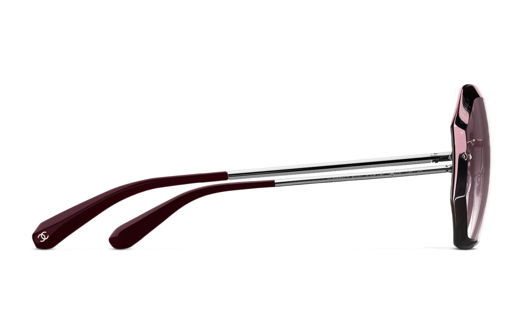 (Women) CHANEL Frameless Metal Gradient Pink Lens Sunglasses for Women - Pink. CH4220-C1083P 圖 4