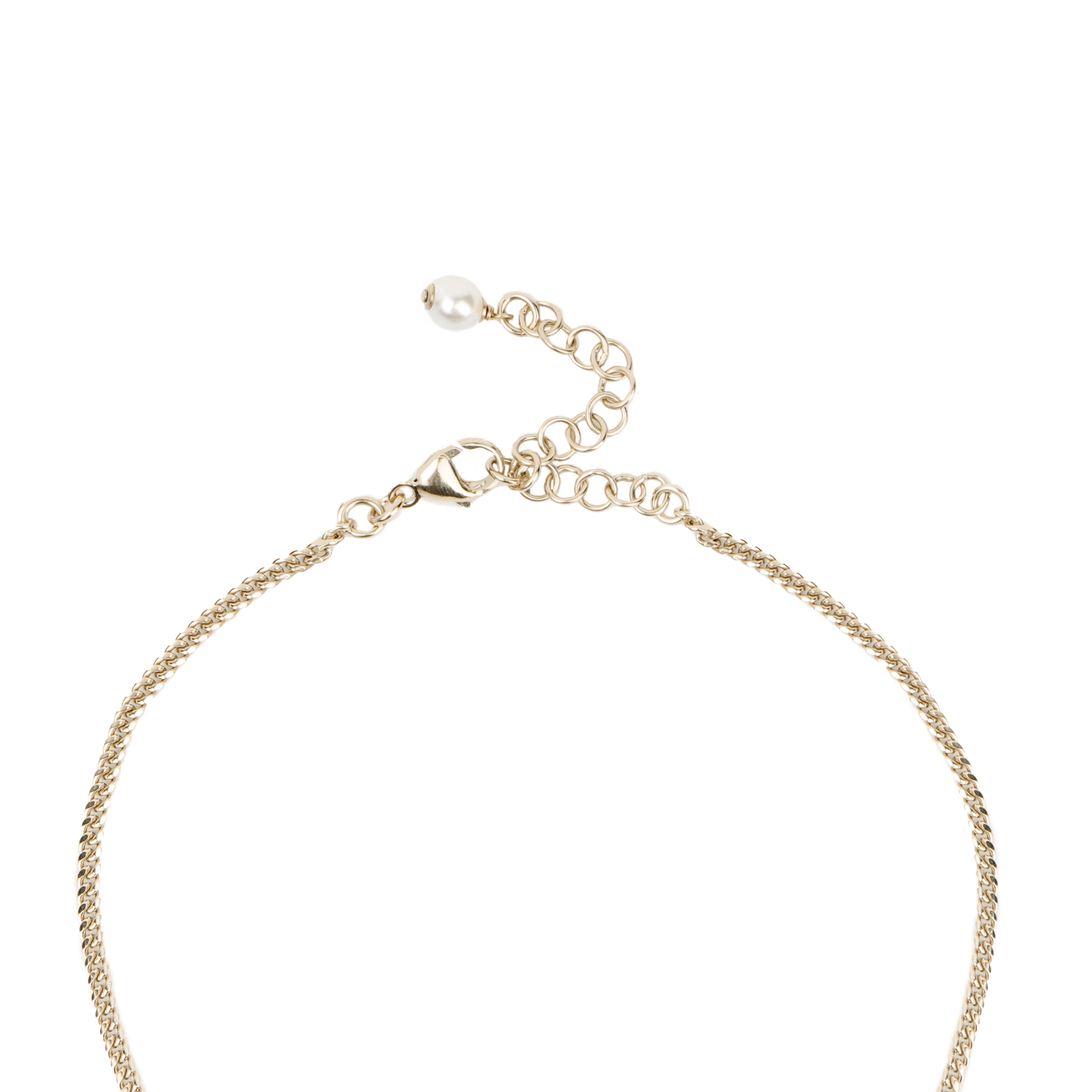 (Women) CHANEL Full Rhinestone Heart Pendant Pearl Necklace Black/Gold Women. AB9385-B09088-NK216 圖 3