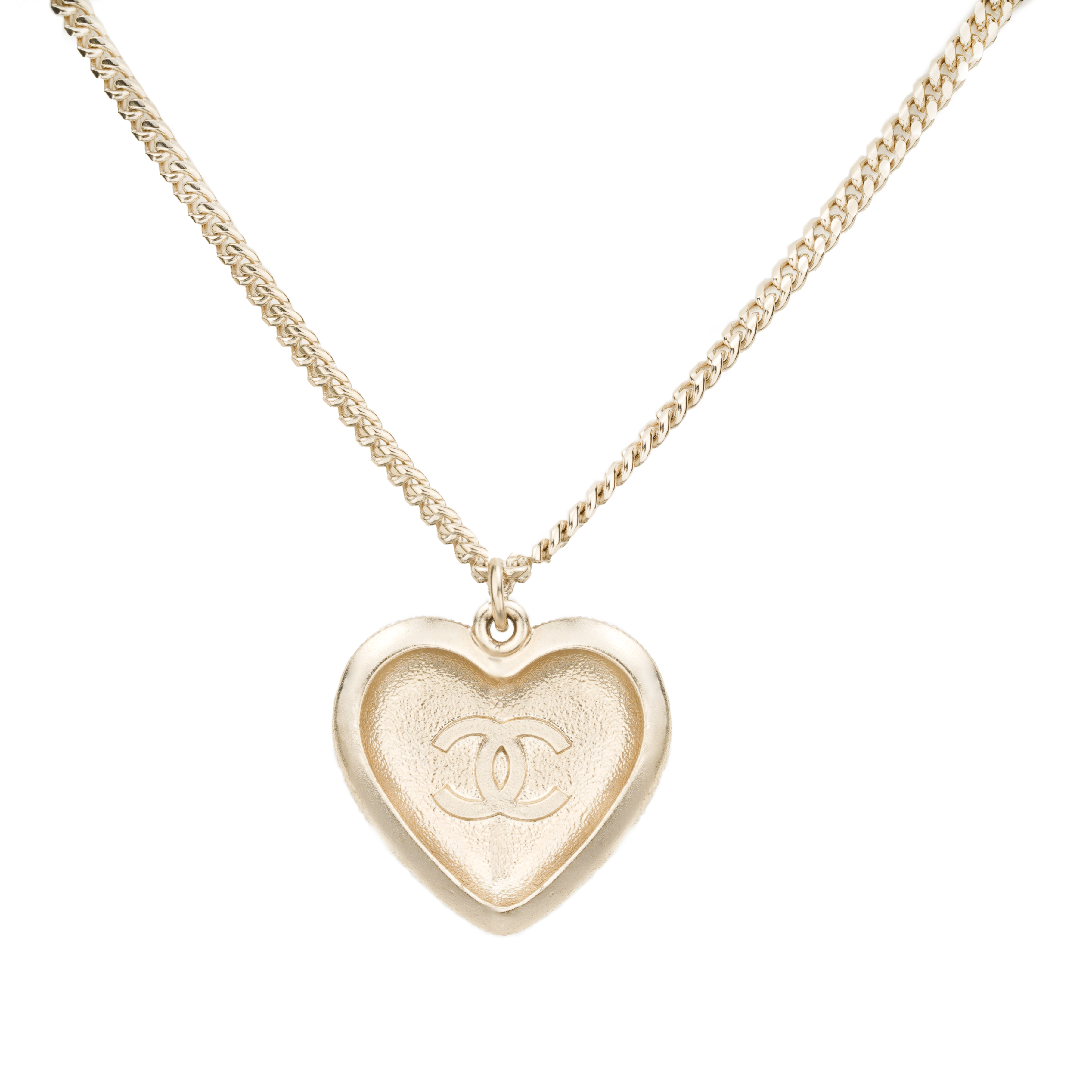 (Women) CHANEL Full Rhinestone Heart Pendant Pearl Necklace Black/Gold Women. AB9385-B09088-NK216 圖 4