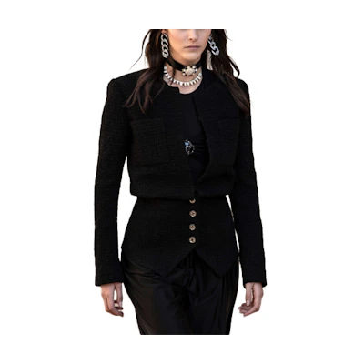 (Women) CHANEL FW21 Tweed Button Jacket Black P71824-V62007-94305
