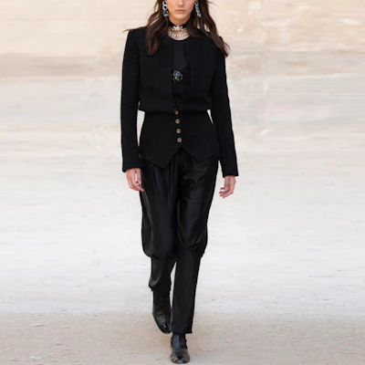 (W) CHANEL FW21 Jaket Kancing Tweed Hitam P71824-V62007-94305 Lookbook (W) CHANEL FW21 Jaket Kancing Tweed Hitam P71824-V62007-94305
