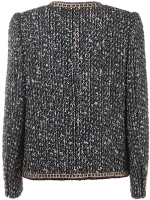 (Women) CHANEL FW21 Logo Sequin Tweed Jacket Navy Blue P71092-V62285-NC655 Lookbook (Women) CHANEL FW21 Logo Sequin Tweed Jacket Navy Blue P71092-V62285-NC655