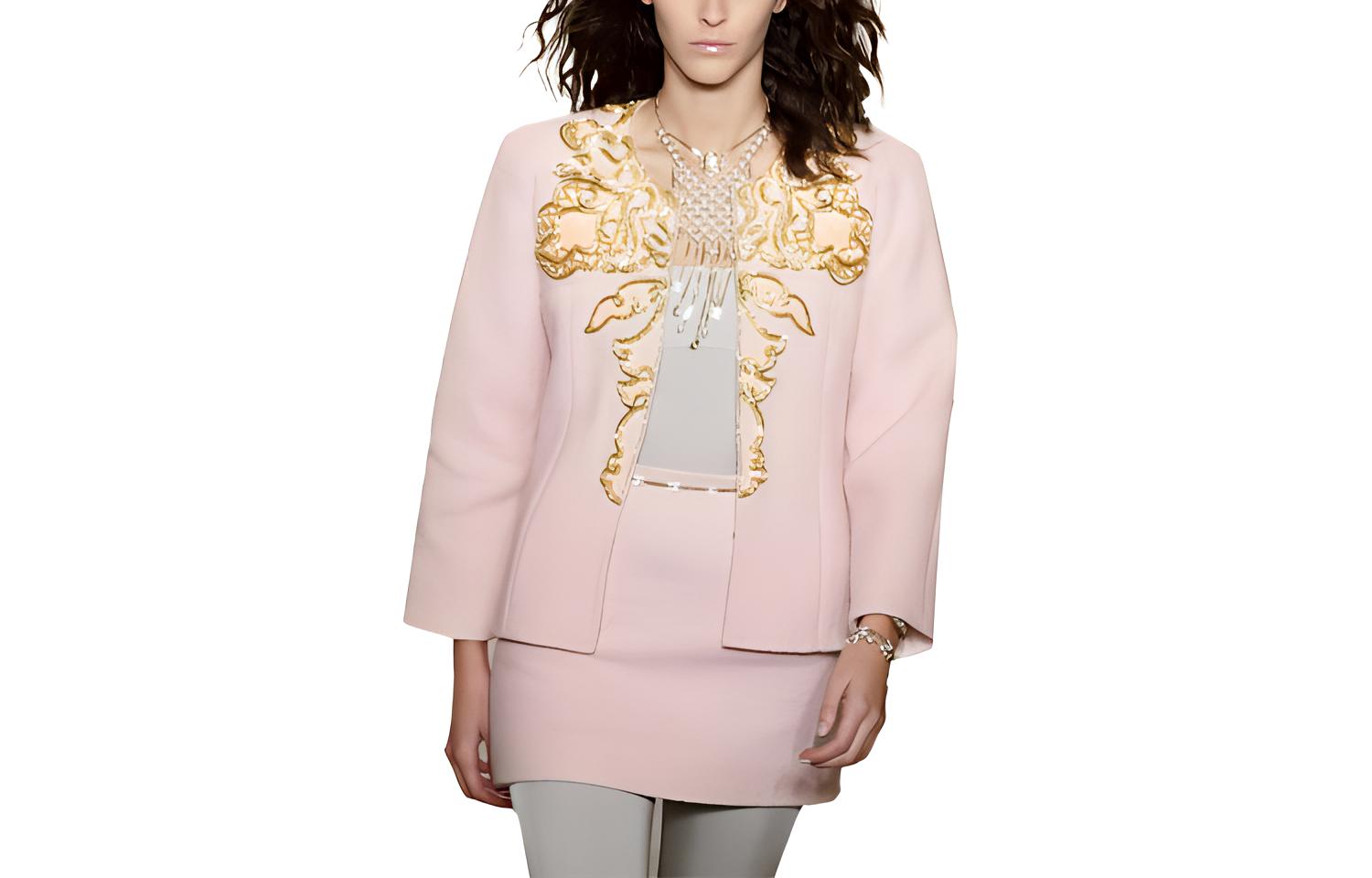 (Women) CHANEL FW21 Pink Wool Twill Logo Embroidery Jacket for Women P71090-V37255-NC661