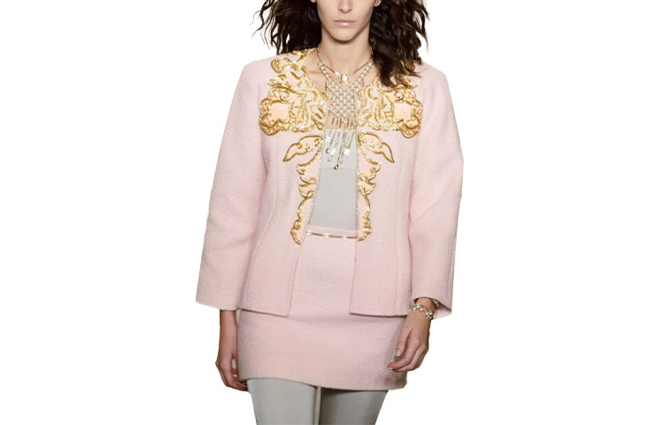 (Women) CHANEL FW21 Pink Wool Twill Logo Embroidery Jacket for Women P71090-V37255-NC661 圖 2
