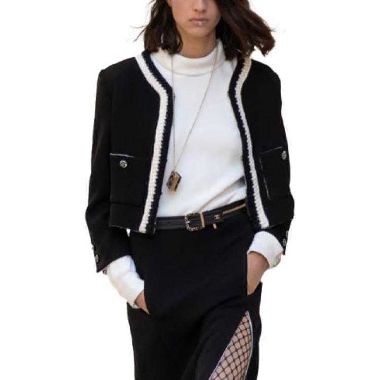 (Women) CHANEL FW21 Silk Crepe Jacket Black. P71865-V63363-94305