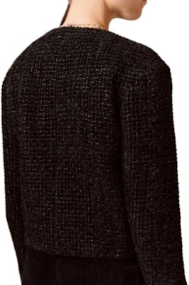 (W) 香奈儿2022秋冬黑色虹彩天鹅绒斜纹软呢夹克 P73350-V64896-94305 Lookbook (W) 香奈儿2022秋冬黑色虹彩天鹅绒斜纹软呢夹克 P73350-V64896-94305