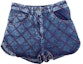 Order (Women) CHANEL FW22 Blue Plaid Straight-Leg Denim Shorts P71318-V63952-NG883