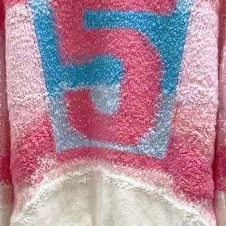 Purchase (W) シャネル FW22 カシミア タートルネック ロゴストライプジャカード ピンク/ホワイト P73247-K10553-NK105