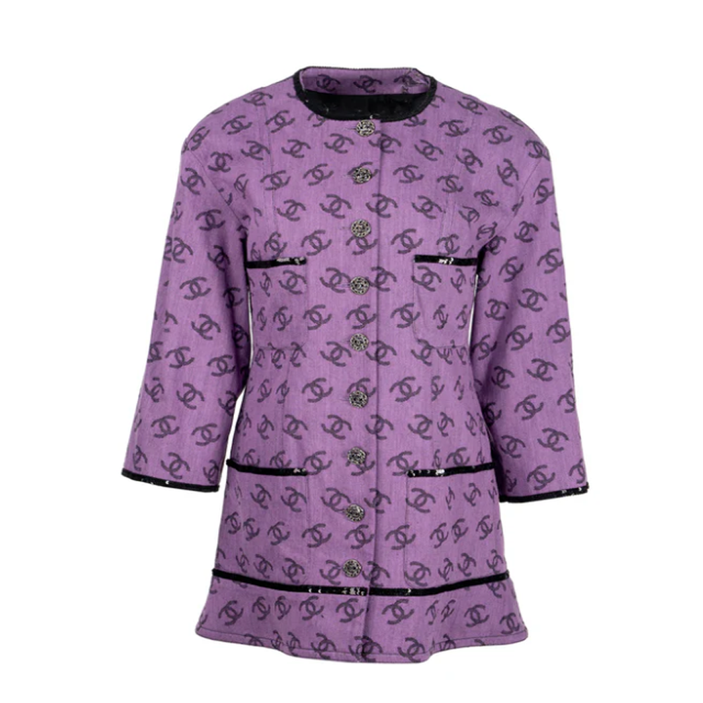 (Women) CHANEL FW22  Jacquard Sequin Jacket Purple P72568-V64160-NH841