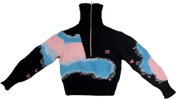 (Women) CHANEL FW22 Gradient Logo Embroidered High-Neck Cashmere Sweater Women Black 22NP73-226K10-553NK-245 (Women) CHANEL FW22 Gradient Logo Embroidered High-Neck Cashmere Sweater Women Black 22NP73-226K10-553NK-245