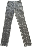 (Women) CHANEL FW23 23C Letter Print High-Waisted Straight Jeans Women Deep Gray P74537-V67156-94305 (Women) CHANEL FW23 23C Letter Print High-Waisted Straight Jeans Women Deep Gray P74537-V67156-94305