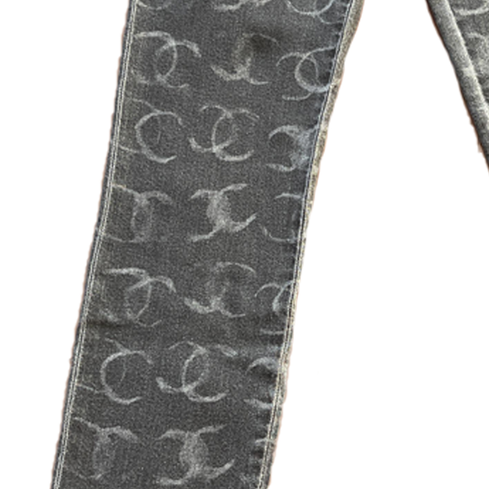 Purchase (W) 香奈儿 FW23 23C 字母印花高腰直筒牛仔裤 女士深灰色 P74537-V67156-94305