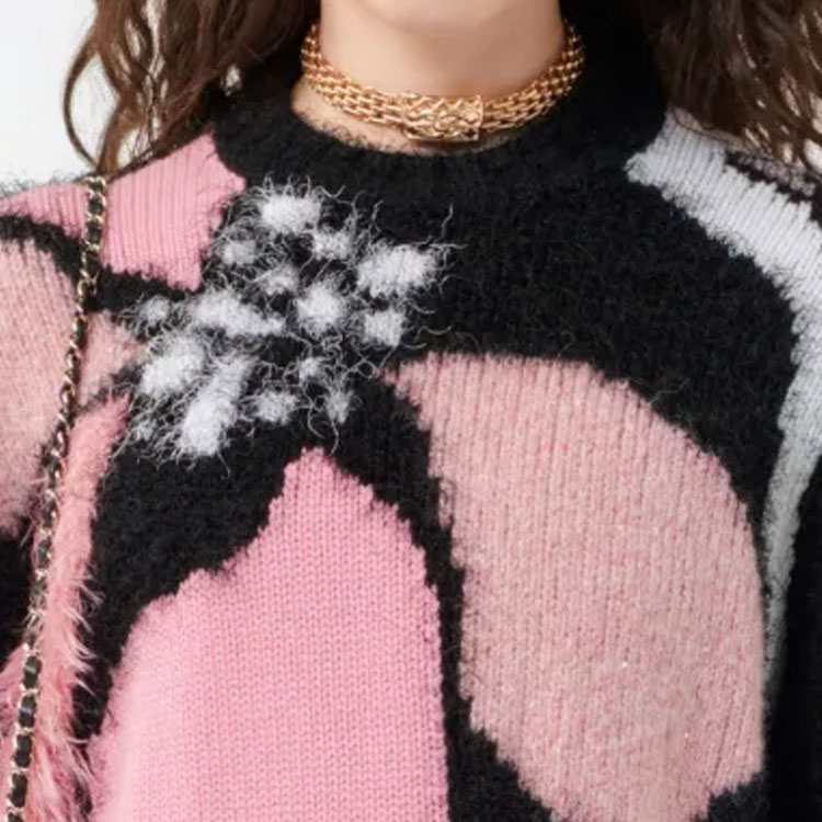 (Women) CHANEL FW23 23K Patterned Crewneck Long Sleeve Sweater for Women. P76105-K10957-NS433 圖 4