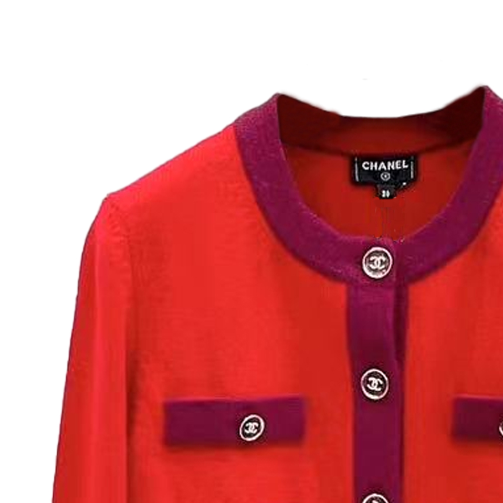 Shop (W) CHANEL FW23 單排扣圓領長袖針織毛衣. P75655-K10866-NQ564