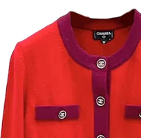 Shop (Women) CHANEL FW23 Single-Breasted Round Neck Long Sleeve Knit Sweater. P75655-K10866-NQ564