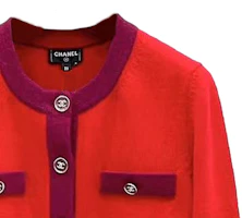Cheap (Women) CHANEL FW23 Single-Breasted Round Neck Long Sleeve Knit Sweater. P75655-K10866-NQ564