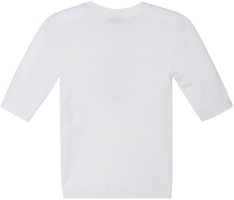 (Women) CHANEL FW23 White Crewneck Straight-Cut Short Sleeve T-Shirt. P75749-K10857-NQ678 Lookbook (Women) CHANEL FW23 White Crewneck Straight-Cut Short Sleeve T-Shirt. P75749-K10857-NQ678