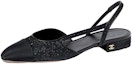 Buy (Women) Chanel Glitter 20mm Slingbacks Black Grosgrain G31319-Y56445-94305