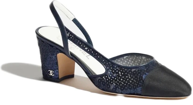 (W) シャネル グリッターミュール 65mm ネイビー (Chanel Glitter Mule 65mm Navy) G31318-Y56342-K5346 Buy (W) シャネル グリッターミュール 65mm ネイビー (Chanel Glitter Mule 65mm Navy) G31318-Y56342-K5346