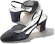 Order (Women) Chanel Glitter Muslin 65mm Slingbacks Navy Grosgrain G31318-Y56342-K5346
